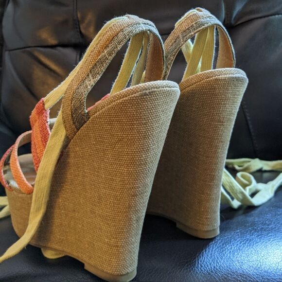 Shi Journeys Missile Multi Strappy Boho Tall Wedge - Picture 9 of 15